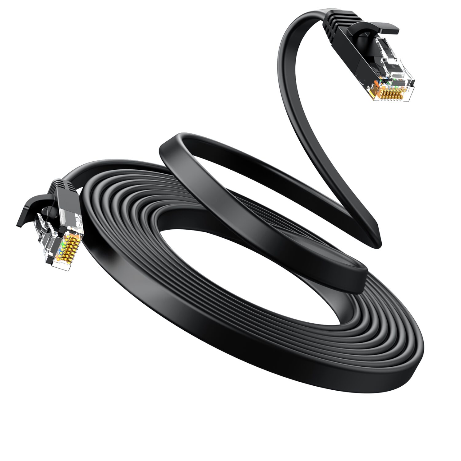 UGREEN NW102 Cat6 U/UTP Flat Ethernet Cable 1m - Black - Image 3