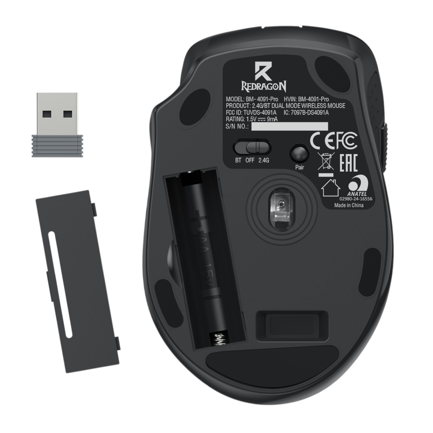 Redragon BM-4091 PRO 4000 DPI Dual Mode Wireless Office Mouse - Image 6